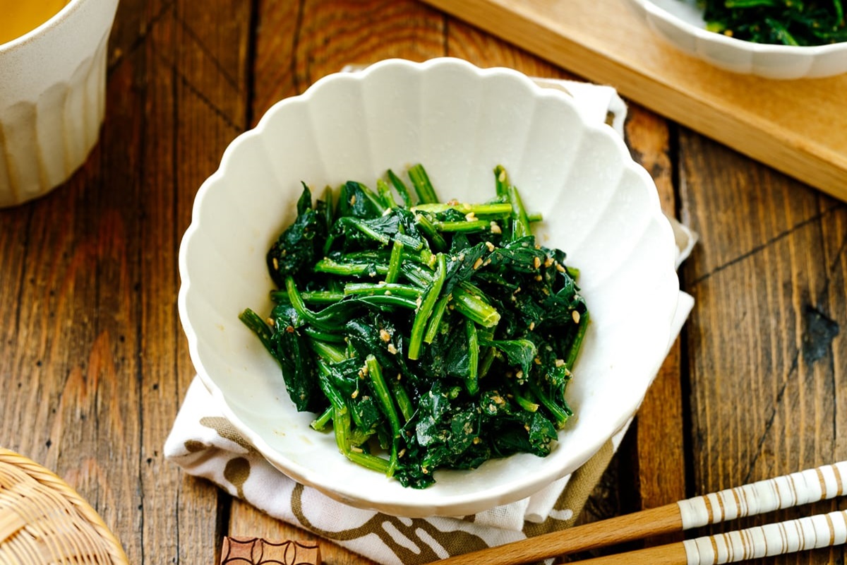 japanese spinach salad with sesame dressing gomaae 0655 i