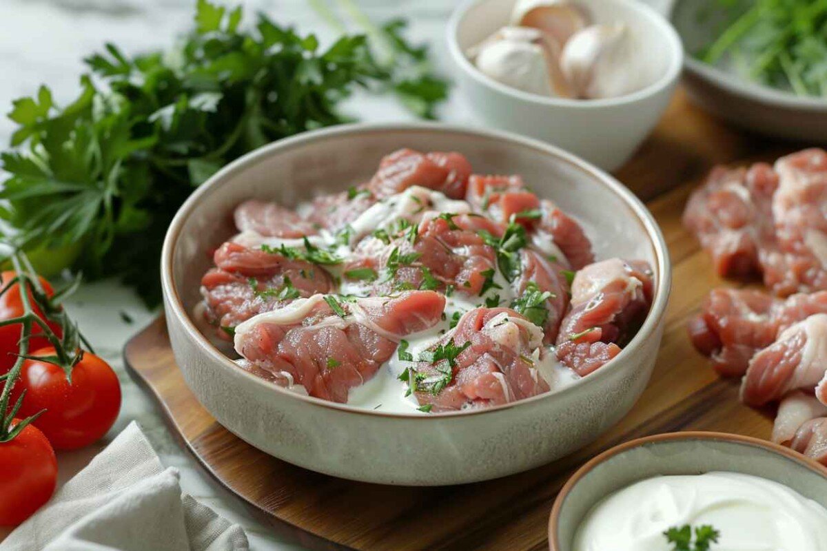 Meine Schwiegermutter mariniert Schweinekoteletts nicht in Milch und Zwiebeln. Sie mariniert Schweinekoteletts in einer anderen Marinade, wodurch sie saftig und zart werden.