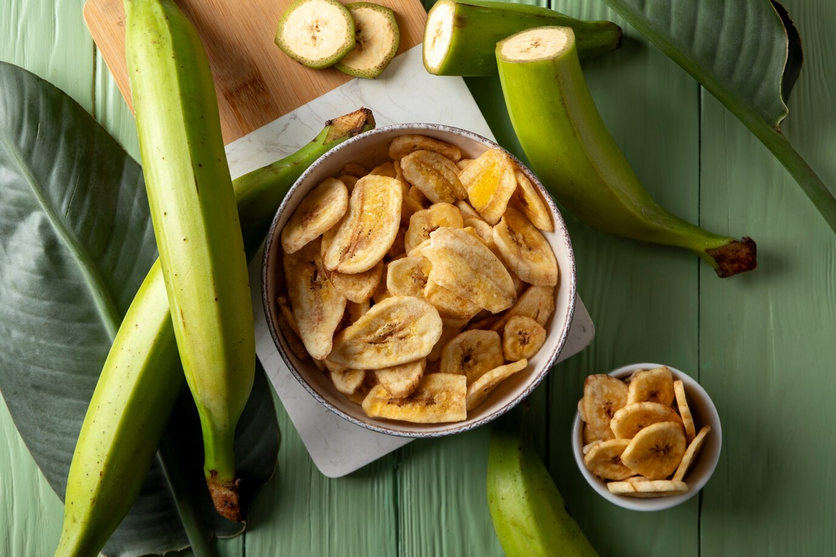 Snack mit Bananenchips