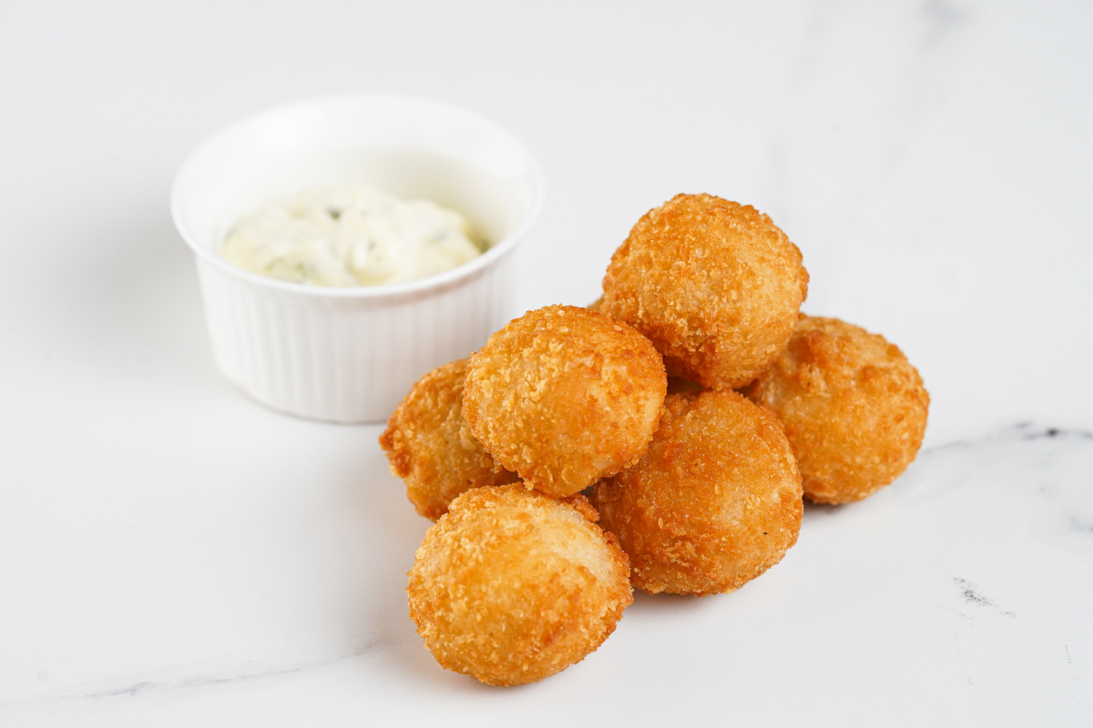 Zähe Kürbisbällchen aus der Fritteuse: außen knusprig und innen weich