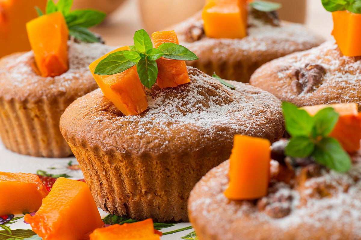 Kürbis-Muffins nach einem einfachen Rezept meiner Freundin. Wenn sie backen, füllt sich das ganze Haus mit ihrem Duft.