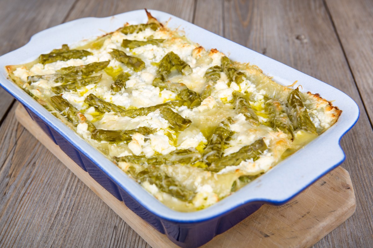 Auflauf mit Kartoffeln und Spargel